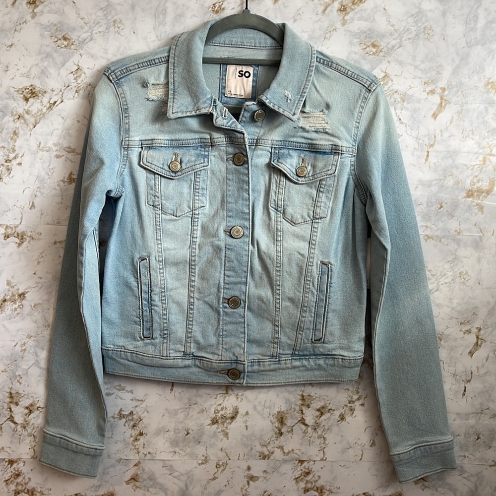SO Denim Button Up Jacket l SIZE XS - Picture 2 of 6